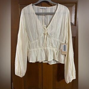 Cream sheer crop top